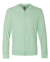 Unisex Sueded Long Sleeve Hooded Full Zip T-Shirt