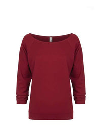 Women's Terry Raw Edge Three-Quarter Sleeve Raglan