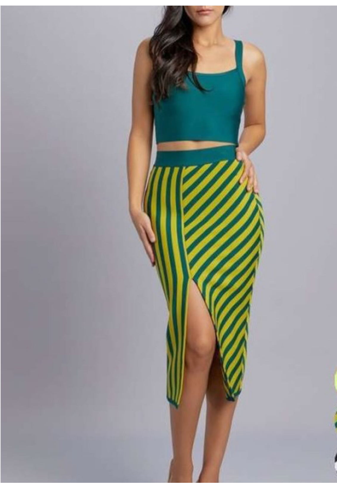 BESTIE STRIPE SKIRT SET