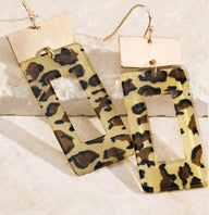 Leopard Square Earrings