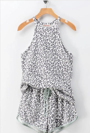LEO MINT & GRAY HALTER SHORT SETS